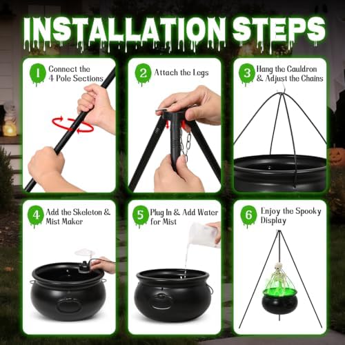 Halloween Decorations Outdoor - Witches Cauldron on Tripod
