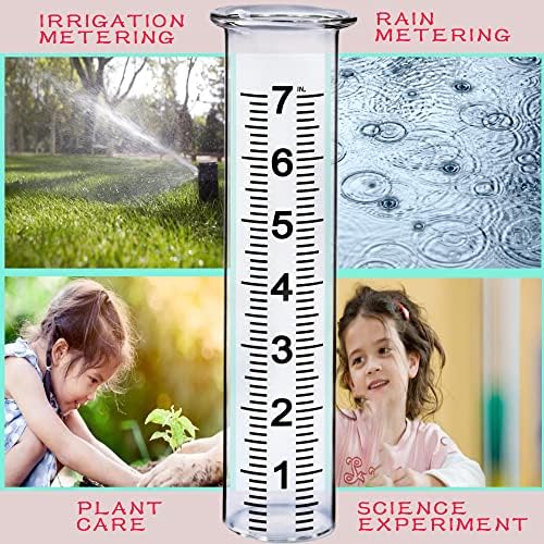 JMBay rain Gauge Replacement Tube Glass, 7 inch Glass rain Gauge Replacement Tube with Lip, rain Gauge Tube Outdoor for Yard Garden, with Clean Tube Brush, Best Rated,2 Packs