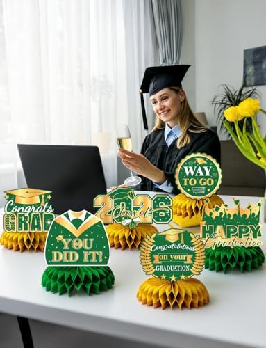 Graduation Table Decorations Class of 2026, 9Pcs Graduation Centerpieces