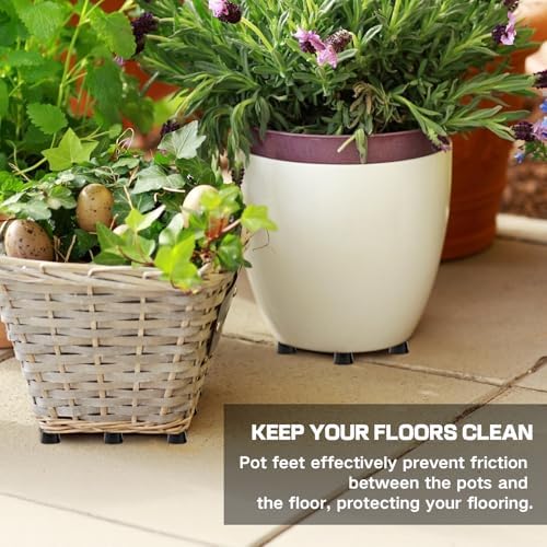 18PCS Plant Pot Feet, Pot Risers for Outdoor Planters, Rubber Pot Lifters