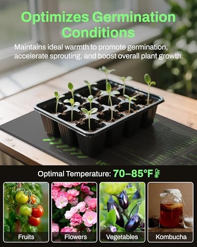 BN-LINK 10" x 20.75" Seedling Heat Mat for Seed Starting Plants Germination