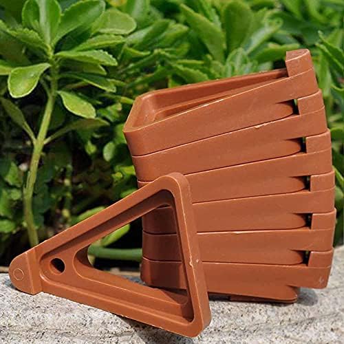 24pcs Plant Pot Feet, Invisible Flower Pot Risers, Pot Lifters Support, Triangle Feet Lifter, Terra Cotta Pot Toes for Indoor Outdoor Planters & Gardening Plant Container (Orange)