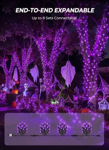 Purple LED Halloween Lights Indoor Outdoor, 33FT 100LED Mini String Lights