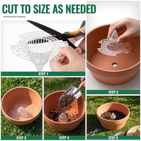 120 Pcs Cone Flower Pot Hole Mesh Pads for Drainage, Plastic