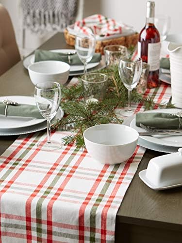 DII Jolly Christmas Tree Collection Holiday Table & Kitchen Décor, Table Runner, 14x72, Christmas Plaid