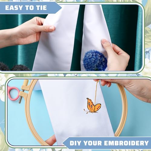 VitalCozy Spring Hydrangea Wreath Sash, Satin for Embroidery Front Door
