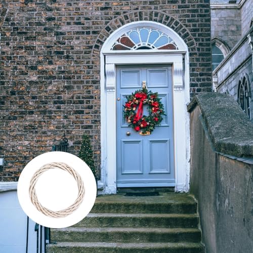2Pcs Grapevine Wreaths, Willow Woven Round Wreath, White, 8IN