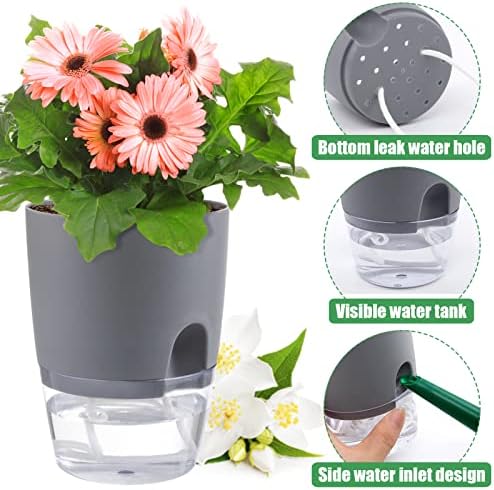 Aulock 6 pcs Self Watering Plant Pots for African Violet, 4.1/3.2 in