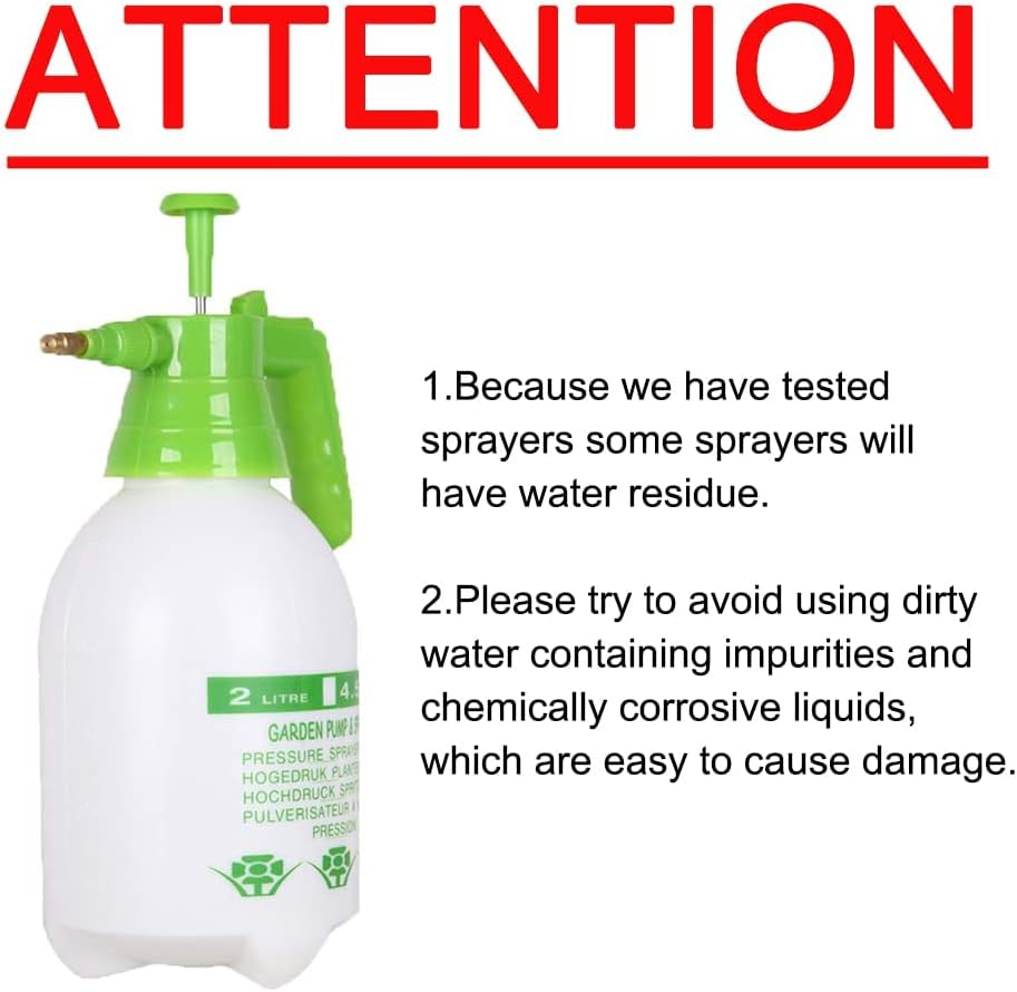 Joywayus 2PCS 68OZ Garden Pump Sprayer Portable Yard & Lawn Sprayer for Spraying/Watering 0.5Gallon Green
