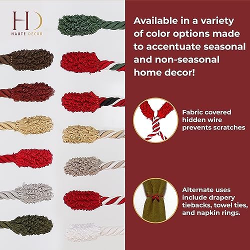 Haute Decor Decorative Twist Ties, 6 Pack, 20 inches (Red)