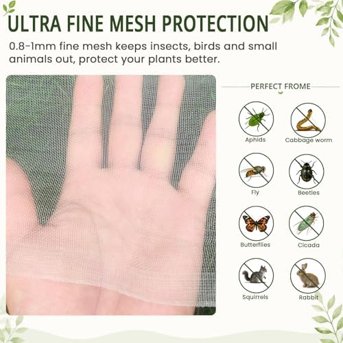 5Ft x 10FtGarden Netting, Fine Mesh Insect Netting for Plant Protection