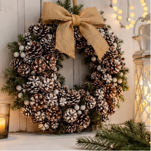 Bulk Lot White Washed Real Pine Cones – Approx. 1500 Assorted Natural Pinecones in 2 lb Bag – Rustic Fall Decor, Christmas Bowl Fillers, DIY Crafts, Wreath & Table Decorations
