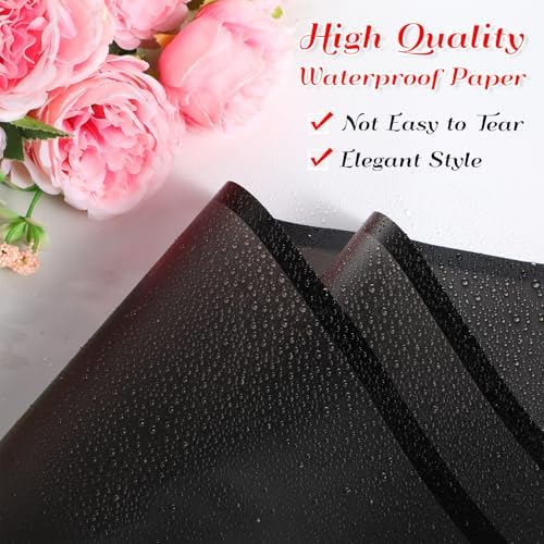 Ctosree 240Sheets Flower Wrapping Paper,Waterproof Korean Bouquet Wrap 23in