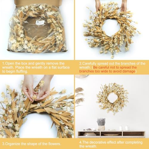 Artgar Fall Wreath, 24 Inch Fall Wreaths for Front Door
