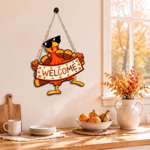 Thanksgiving decorations For Home Cute Turkey Front Door Decor Pumpkin Sign