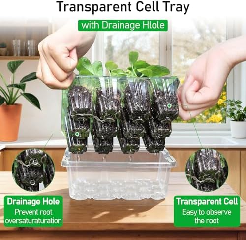 MIXC 10 Pack Seed Starter Tray, 120Cell Stater Kit with Elevated Lid