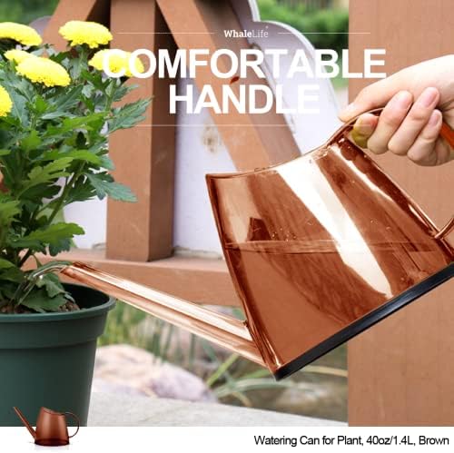 Small Indoor Plant Watering Can Long Spout 1.4L Brown