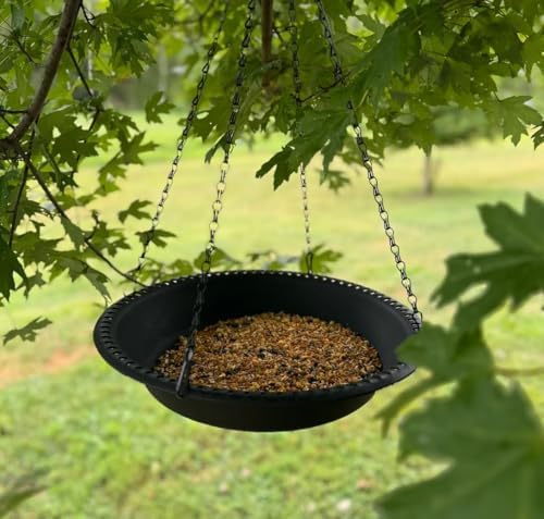 Hanging Bird Bath Bird Feeder 12 inch, 2 Pack Birdbath Tray for Garden Yard Outside, Brown