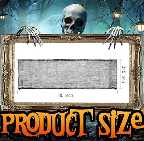 315 x 85 Inch Halloween Creepy Cloth, Black Halloween Scary Spooky Cloth