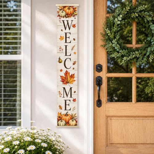 Rustic Fall Welcome Porch Door Banner Wall Decorations 8x47