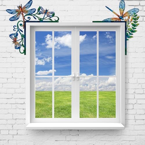 MorningRo 4 Pcs Dragonfly Themed Door Frame Topper Nature Metal Wall Art