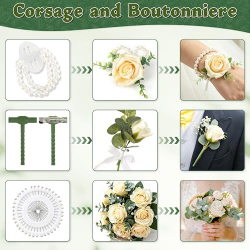 Green Floral Tape and Wire Kit for Bouquets Professional Florist Supplies