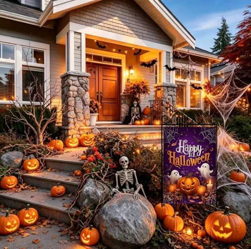Large Halloween Garden Flags House Flags for Outside 28 x 40 Double Sided