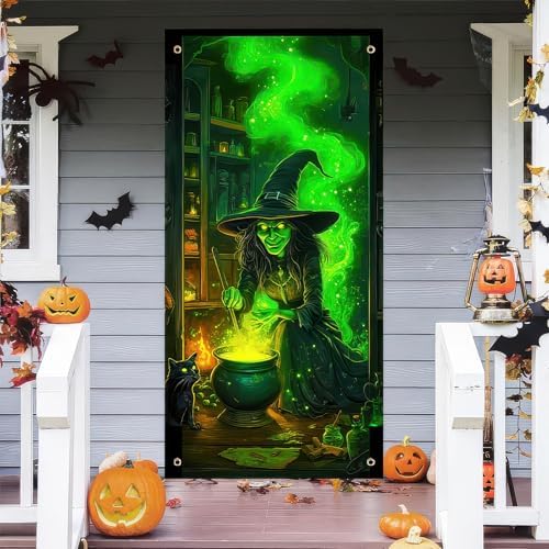 BlissYard Halloween Door Cover Witch Potion Room 71 x 35 Inch
