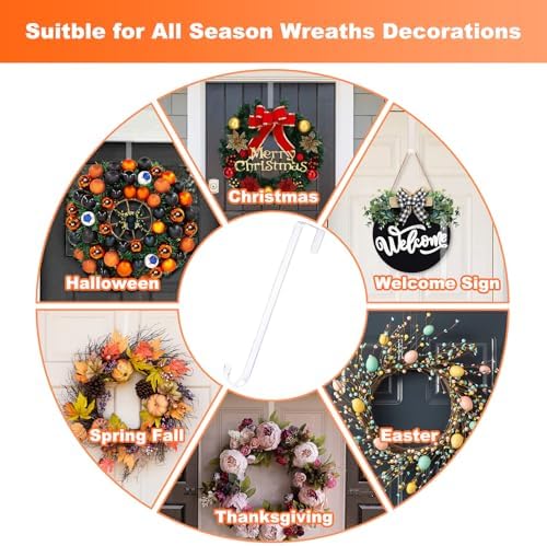 15 in Wreath-Hangers for Front Door, 2 Pack Christmas Wreath-Door-Hanger