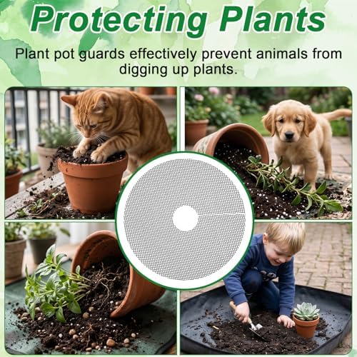 6 Pcs Plant Pot Cover, Plant Protector from Cats Cuttable