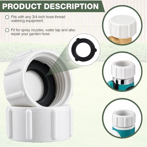 Mudder 16 Pcs Garden Hose Caps, 3/4 Inch GHT Sprinkler Cap,White