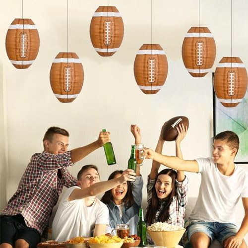 BEISHIDA 12 Inch Football Paper Lanterns 6 Packs Hanging Round Chinese Lantern