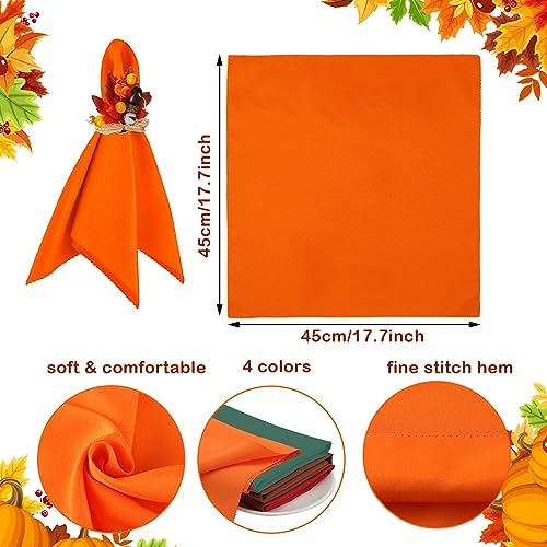 EBoot 16 Pcs Fall Thanksgiving Napkin Ring Set, Cute Plant, Plastic