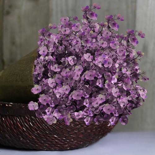 5 Pcs Fake Flowers, Babys Breath Artificial Flowers, Lavender Purple