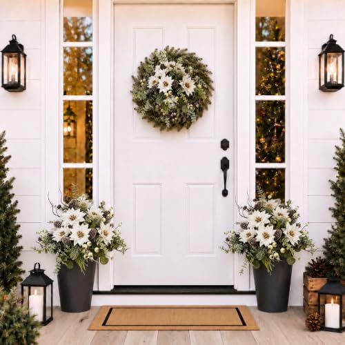 2 Pcs Artificial Christmas Bouquet Flowers Home Office Winter Décor