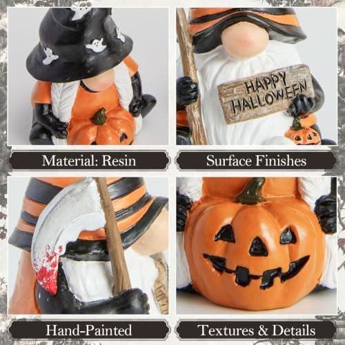 WDS WONDROUS Halloween Table Decorations, Gnomes for Desk Shelf Tray Decor