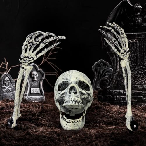 3 Pack Halloween Decor Outdoor Skeleton Stakes for Yard,Lawn,Graveyard