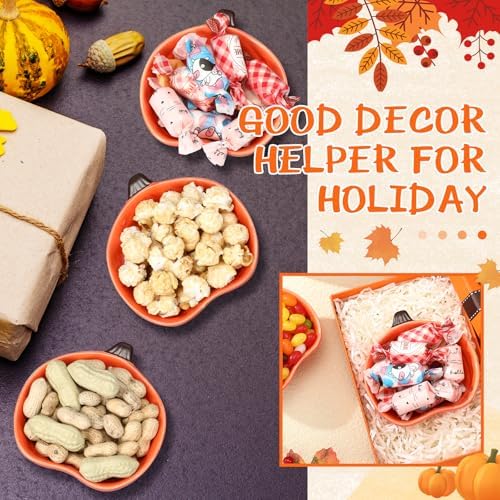 10 Pcs Fall Ramekins 6 oz Oven Safe Pumpkin Ceramic Ramekins Small Creme Dishes Dipping Pumpkins Baking Dish Thanksgiving Pumpkin Shaped Bowl Plates for Kitchen Party Snack Serving Dip Sauce Condiments
