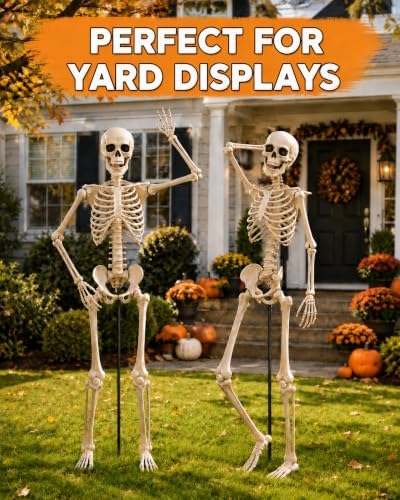 2PCS Skeleton Stand for 5-5.6 FT Giant Skeletons,Skeleton Not Included