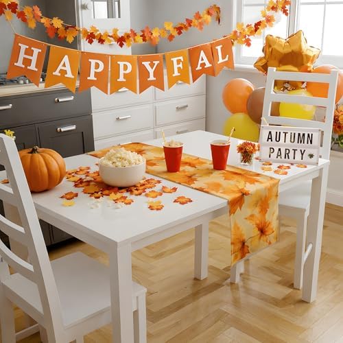 Fall Decor - Autumn Maple Leaf Table Runner for Thanksgiving Decorations