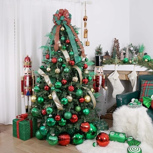 Christmas Glitter Berries Stems 16pcs Artificial Berry Picks for Christmas Tree Ornaments fillers, DIY Xmas Wreath, Crafts, Garland, Holiday, Party, Wedding and Home Decoration (Green)