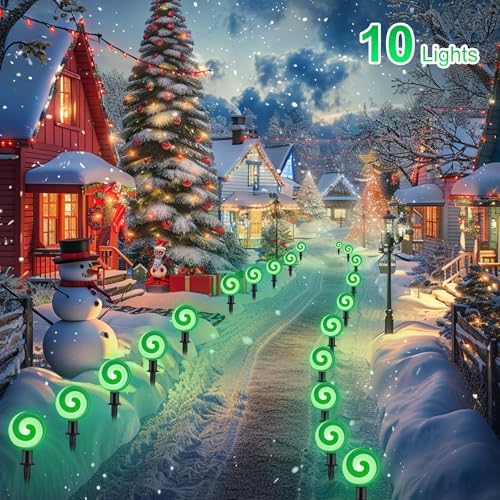 Ultimate Unicorn Christmas Decoration Lollipop Pathway Lights Green
