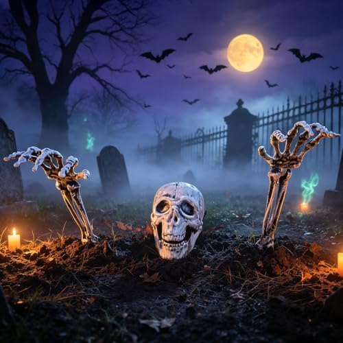 3 Pcs Realistic Skeleton Yard Stakes for Halloween Outdoor Decorations