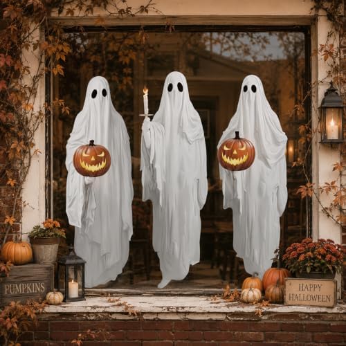 34" Halloween White Ghost Window Mirror Cling Decal Decorations Extra Large
