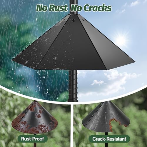 79 Inch Bird Feeder Pole Kit, Squirrel Baffle, 5-Prong Base
