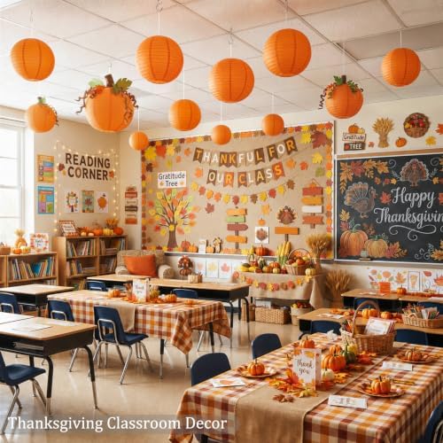Orange Paper Lanterns, 12Pcs 6-10 Inch Round Hanging Party Decorations