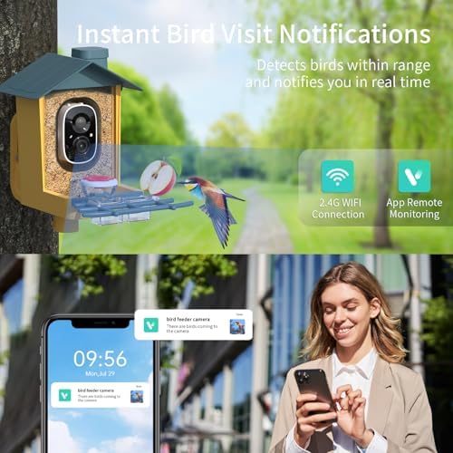 Bird Feeder with Camera - AI Identify Bird Species, Auto Record Bird Video