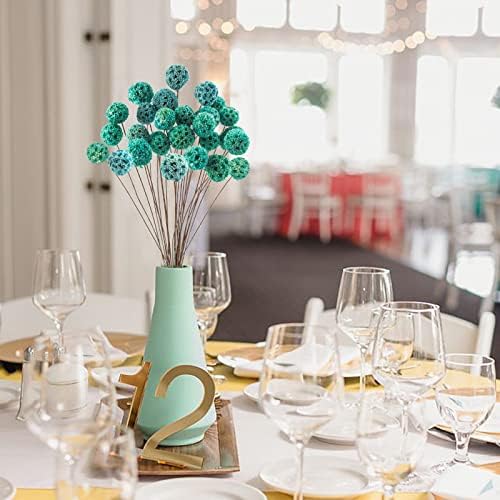 24 PCS Dried Craspedia Billy Balls Flowers, 18” Natural Dried Flowers Bouquet for Vase Floral Arrangements Wedding Table Centerpieces Party DIY Home Decor (Blue)