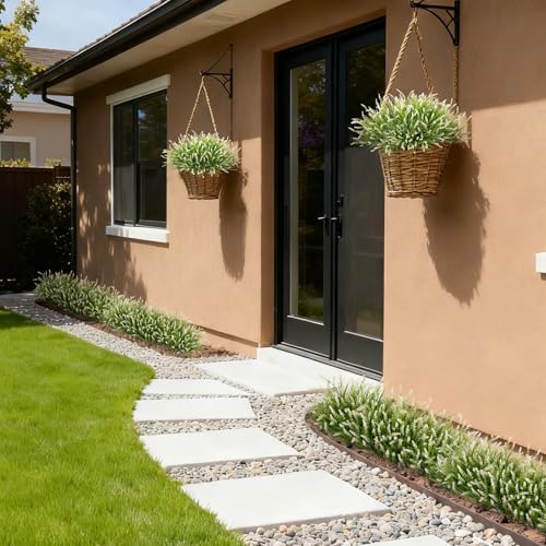 Ammyoo 24 Pcs Artificial Fake Plants UV Resistant for Outdoor Decoration