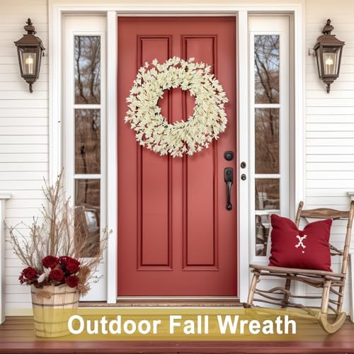 26 Inch Realistic Full Fall Wreaths for Front Door Outside Autumn Wreath